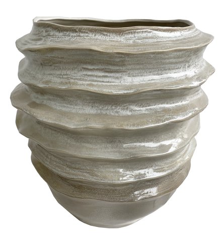 shishi Ceramic pot lined sand d44;h46cm