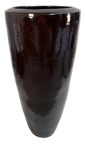 shishi Ceramic pot XL choclate brown d53;h120cm