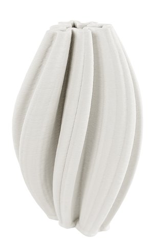 shishi Ceramic printed bud vase white d10;h17cm