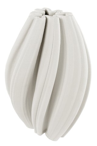 shishi Ceramic printed bud vase white d13;h20cm
