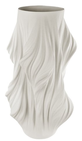 shishi Ceramic printed draped vase white d24;h45cm