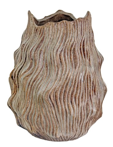 shishi Ceramic spiky vase brown 30cm