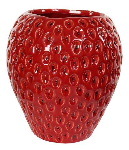shishi Ceramic strawberry pot red d21 h22cm