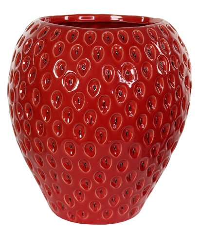 shishi Ceramic strawberry pot red d23 h26cm