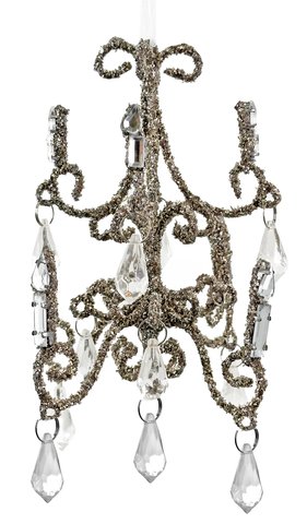 shishi Chandelier ornament glass glitter 15cm