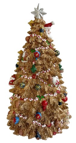 shishi Christmas tree music box gold 32cm