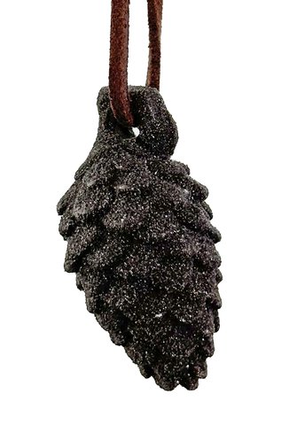 shishi Cone ornament brown sanded 4 5cm