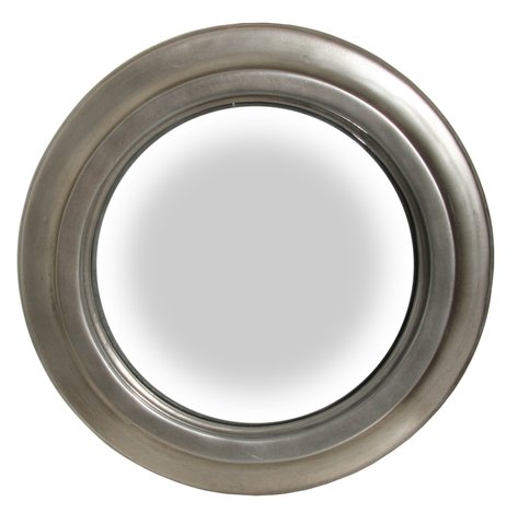 shishi Convex mirror aged silver frame d33 5cm
