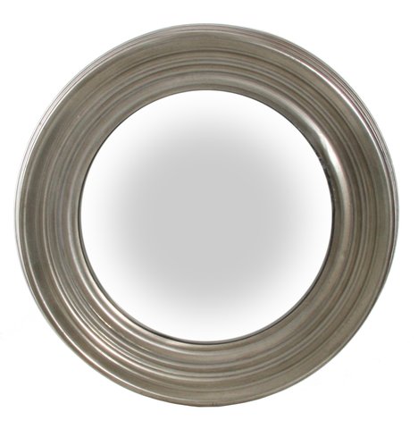 shishi Convex mirror aged silver frame d41cm