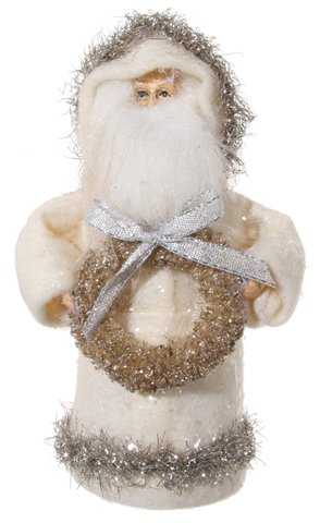 shishi Cotton santa w/silver tinsel white 16 5c