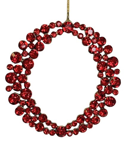 shishi Diamond wreath ornament red gold base 6 5cm