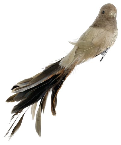 shishi Feather bird glass glitter body grey br