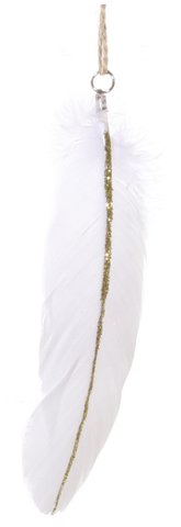 shishi Feather white gold glitter stripe 15cm