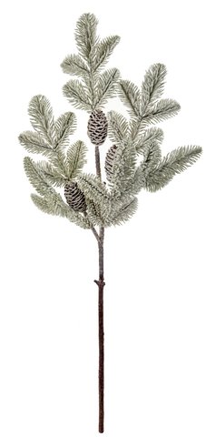 shishi Fir branch with cones frosted 80cm