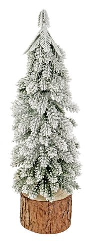 shishi Fir tree with snow wooden base 25cm
