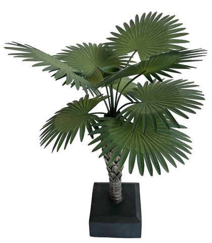 shishi Florida thatch palm candleholder green 3
