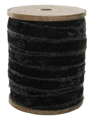shishi Frayed velvet 15 mm black 50m roll