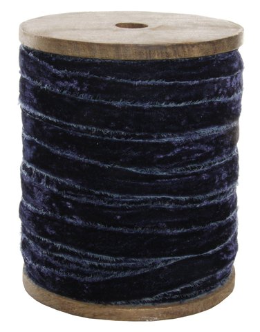 shishi Frayed velvet 15 mm blue 50m roll