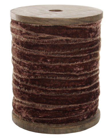 shishi Frayed velvet 15 mm brown 50m roll