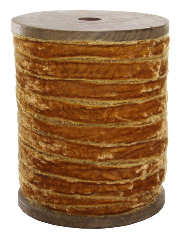 shishi Frayed velvet 15 mm mustard 50m roll