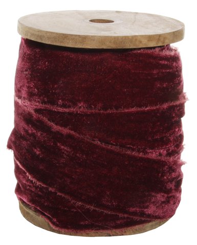 shishi Frayed velvet 50 mm aubergine 25m roll