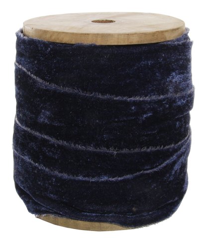 shishi Frayed velvet 50 mm blue 25m roll