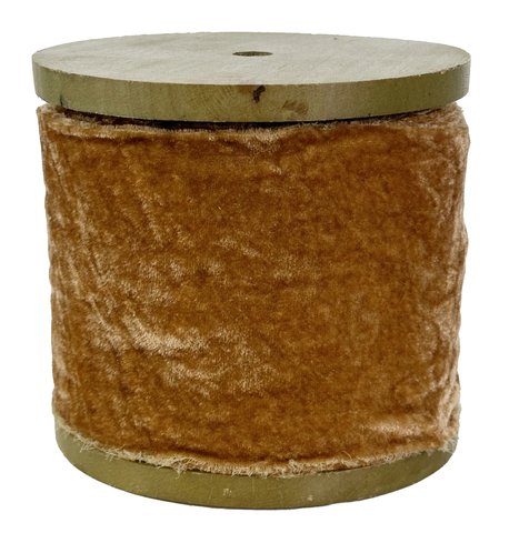 shishi Frayed velvet ribbon 10cm mustard 10m
