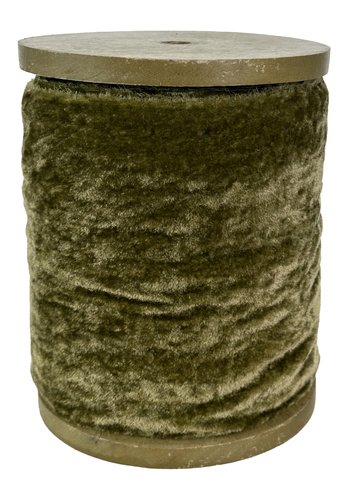 shishi Frayed velvet ribbon 15cm green 10m