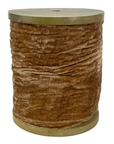 shishi Frayed velvet ribbon 15cm mustard 10m