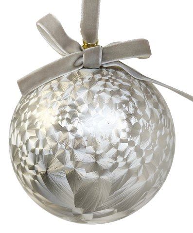 shishi Frosted ball with bow beige 10cm