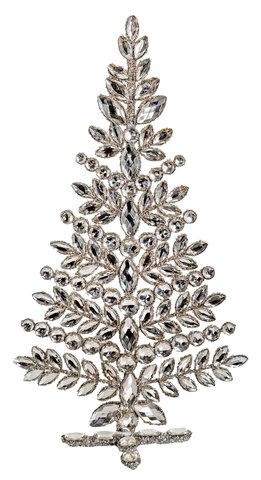 shishi Gem tree silver glittered 36cm