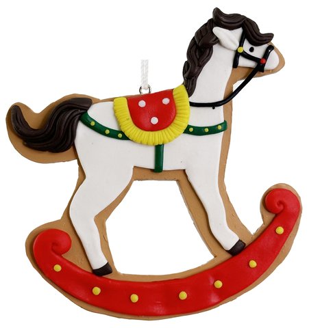 shishi Gingerbread rocking horse ornament 12cm