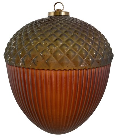 shishi Glass acorn transparent brown green 31cm