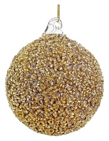 shishi Glass ball beaded silver gold 8cm