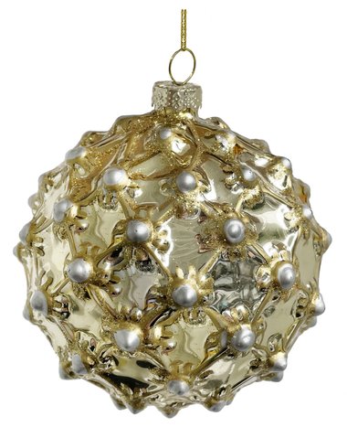 shishi Glass ball champagne with silver dots 10