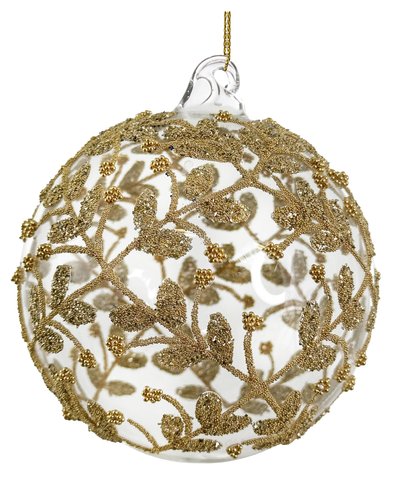 shishi Glass ball clear gold bead flower lace 10cm