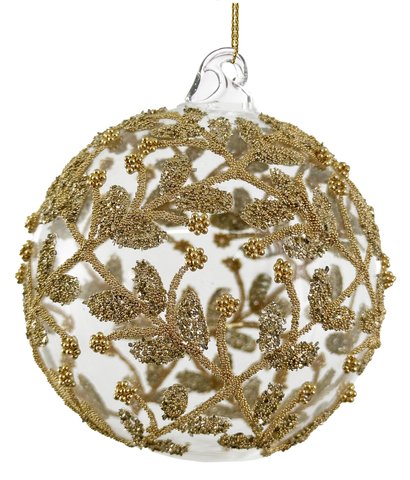 shishi Glass ball clear gold bead flower lace 8cm