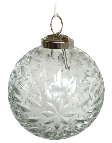 shishi Glass ball clear sun etched 9cm