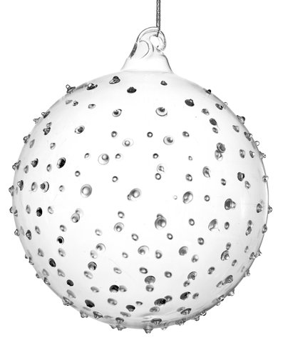 shishi Glass ball clear w/glass dots 12cm