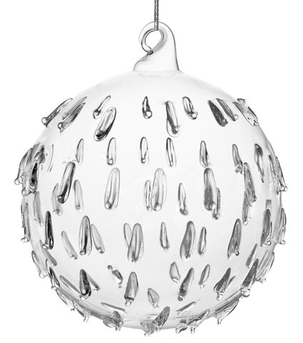 shishi Glass ball clear w/teardrops 12cm