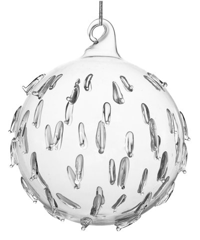 shishi Glass ball clear w/teardrops 8cm