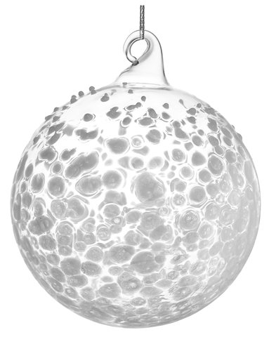 shishi Glass ball clear white dots 10cm