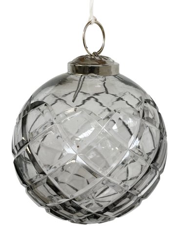 shishi Glass ball crystal cut smoked 9cm