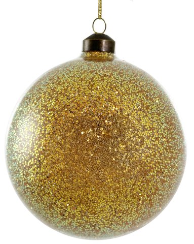 shishi Glass ball full gold glitter inside 12cm