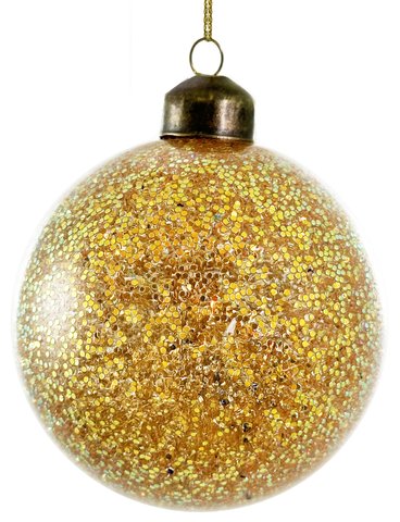 shishi Glass ball full gold glitter inside 8cm