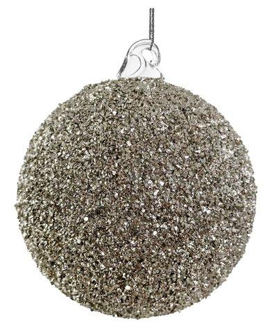 shishi Glass ball full silver glass glitter 10cm