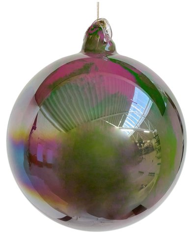 shishi Glass ball green lustered pink marbled 1