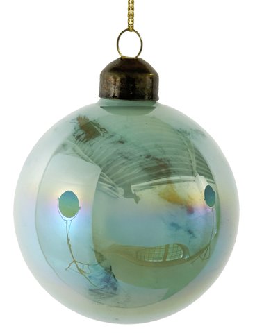 shishi Glass ball lt blue gold marbled gold 8cm