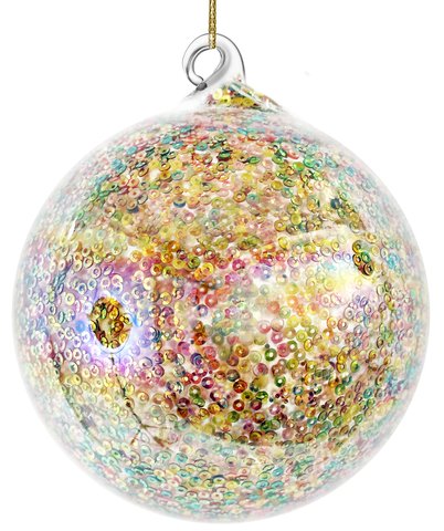 shishi Glass ball multicolored sequins inside 12cm