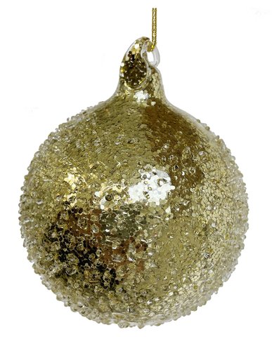 shishi Glass ball sanded outside w/gold glitter